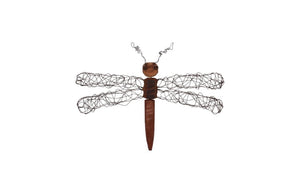 Phillips Collection Wire Wing Dragonfly Carved Wood Wall Sculpture Artisan Bohemian Nature Accent TH76843