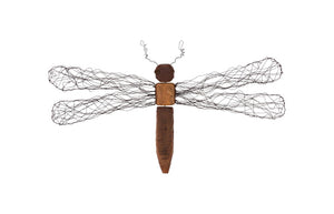 Phillips Collection Wire Wing Dragonfly Large Wall Sculpture Handcrafted Recycled Wood Artisan Boho Decor TH76844