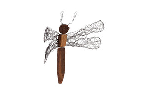 Phillips Collection Wire Wing Dragonfly Large Wall Sculpture Handcrafted Recycled Wood Artisan Boho Decor TH76844
