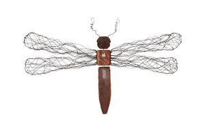 Phillips Collection Wire Wing Dragonfly Large Wall Sculpture Handcrafted Recycled Wood Artisan Boho Decor TH76844