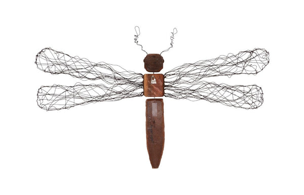 Phillips Collection Wire Wing Dragonfly Large Wall Sculpture Handcrafted Recycled Wood Artisan Boho Decor TH76844