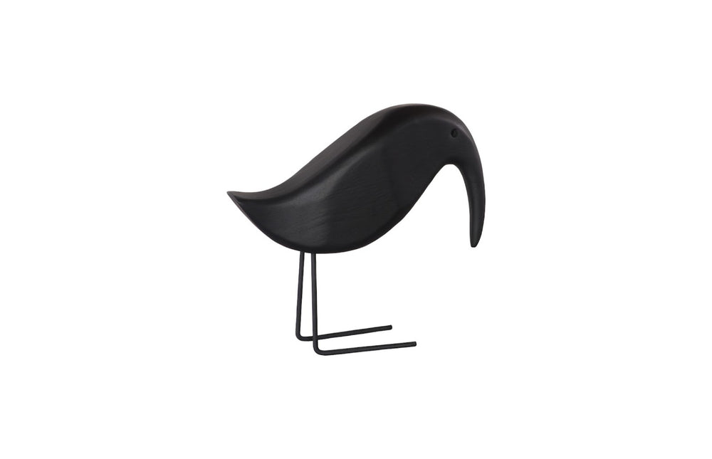 Phillips Collection Black Bird Sculpture – Modern Minimalist Wood Accent with Unique Grain for Whimsical Home Decor TH77251