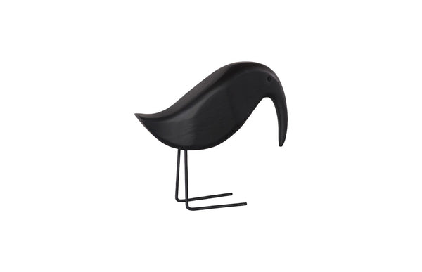 Phillips Collection Black Bird Sculpture – Modern Minimalist Wood Accent with Unique Grain for Whimsical Home Decor TH77251