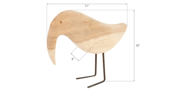 Phillips Collection Bleached Bird Sculpture - Playful Home Accent With Unique Woodgrain Texture For Stylish Displays Brown Wood Th77252