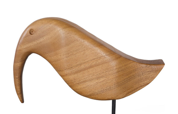 Phillips Collection Natural Bird Sculpture - Rustic Wood Accent with Wire Legs for Modern Home Decor - 11" Tall TH77264