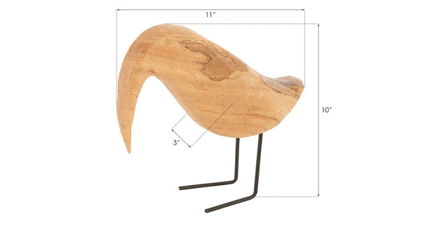 Phillips Collection Natural Bird Sculpture – Playful Decorative Accent For Home, Unique Woodgrain Texture, Versatile Display Brown Wood Th77264