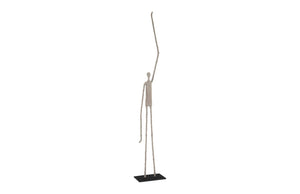 Phillips Collection Human Sculpture - Unique One Arm Up Paper Mache Art Piece On Metal Base For Elegant Home Decor Brown,Black Paper Th77287