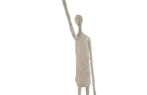 Phillips Collection Human Sculpture - Unique One Arm Up Paper Mache Art Piece On Metal Base For Elegant Home Decor Brown,Black Paper Th77287