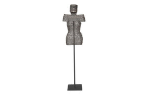 Phillips Collection Chain Link Welded Bust Sculpture Reclaimed Bicycle Metal Industrial Floor Art TH78361