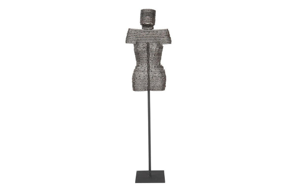 Phillips Collection Chain Link Welded Bust Sculpture Reclaimed Bicycle Metal Industrial Floor Art TH78361