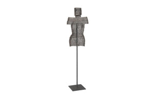 Phillips Collection Chain Link Welded Bust Sculpture Reclaimed Bicycle Metal Industrial Floor Art TH78361