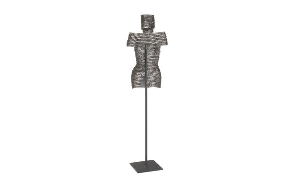 Phillips Collection Chain Link Welded Bust Sculpture Reclaimed Bicycle Metal Industrial Floor Art TH78361