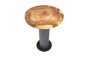 Phillips Collection Concrete Bar Table with Chamcha Wood Top - Modern Organic Design for Stylish Entertaining Spaces TH78367