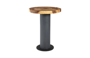 Phillips Collection Concrete Bar Table with Chamcha Wood Top - Modern Organic Design for Stylish Entertaining Spaces TH78367