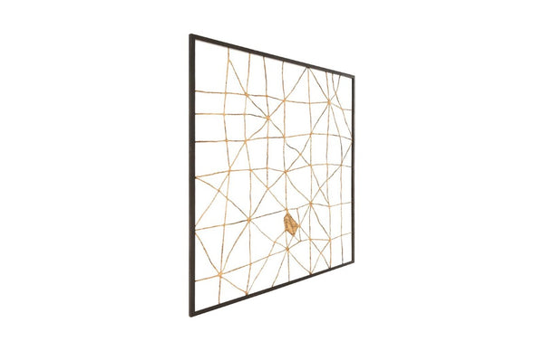 Phillips Collection Mesh Iron Wall Sculpture Large Abstract Patinated Metal Art for Modern Interiors TH78371