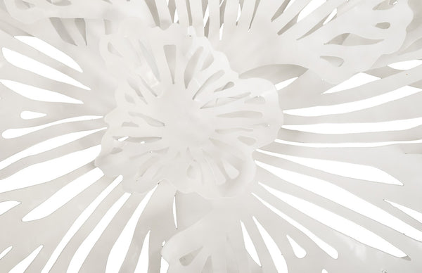Phillips Collection Flower Wall Art Sculpture - Intricate Filigree Design for Modern Organic Home Decor, 18 Inches Small, White, Metal TH79998