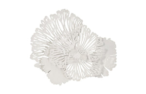 Phillips Collection Flower Wall Art Sculpture - Intricate Filigree Design for Modern Organic Home Decor, 18 Inches Small, White, Metal TH79998