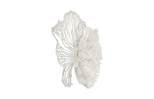 Phillips Collection Flower Wall Art Sculpture - Intricate Filigree Design for Modern Organic Home Decor, 18 Inches Medium, White, Metal TH79999