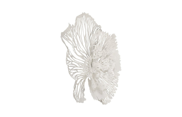 Phillips Collection Flower Wall Art Sculpture - Intricate Filigree Design for Modern Organic Home Decor, 18 Inches Medium, White, Metal TH79999