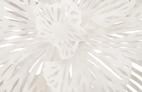 Phillips Collection Flower Wall Art Sculpture - Intricate Filigree Design for Modern Organic Home Decor, 18 Inches Medium, White, Metal TH79999