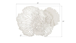 Phillips Collection Flower Wall Art Sculpture - Intricate Filigree Design for Modern Organic Home Decor, 18 Inches Medium, White, Metal TH79999