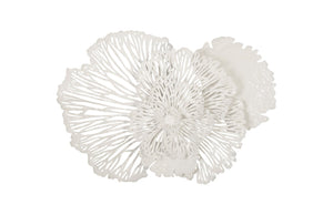 Phillips Collection Flower Wall Art Sculpture - Intricate Filigree Design for Modern Organic Home Decor, 18 Inches Medium, White, Metal TH79999