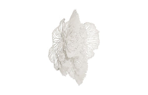 Phillips Collection Flower Wall Art Sculpture - Intricate Filigree Design for Modern Organic Home Decor, 18 Inches Large, White, Metal TH80000