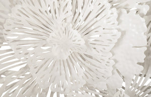 Phillips Collection Flower Wall Art Sculpture - Intricate Filigree Design for Modern Organic Home Decor, 18 Inches Large, White, Metal TH80000