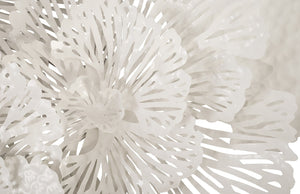 Phillips Collection Flower Wall Art Sculpture - Intricate Filigree Design for Modern Organic Home Decor, 18 Inches Large, White, Metal TH80000