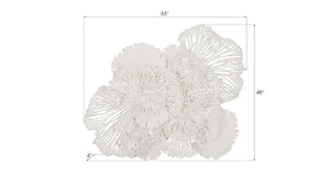 Phillips Collection Flower Wall Art Sculpture - Intricate Filigree Design for Modern Organic Home Decor, 18 Inches Large, White, Metal TH80000