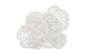 Phillips Collection Flower Wall Art Sculpture - Intricate Filigree Design for Modern Organic Home Decor, 18 Inches Large, White, Metal TH80000