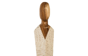 Phillips Collection Vested Female Sculpture - Elegant Contemporary Accent for Modern Interiors and Serene Spaces Medium, Chamcha, Natural, White, Gold TH80094