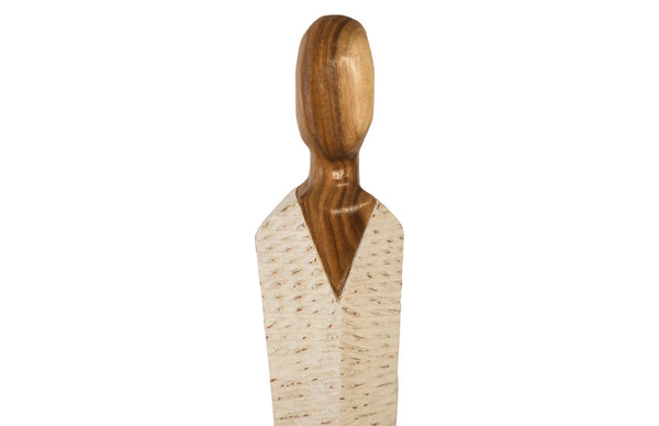 Phillips Collection Vested Female Sculpture - Elegant Contemporary Accent for Modern Interiors and Serene Spaces Medium, Chamcha, Natural, White, Gold TH80094
