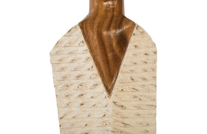 Phillips Collection Vested Female Sculpture - Elegant Contemporary Accent for Modern Interiors and Serene Spaces Medium, Chamcha, Natural, White, Gold TH80094