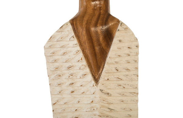 Phillips Collection Vested Female Sculpture - Elegant Contemporary Accent for Modern Interiors and Serene Spaces Medium, Chamcha, Natural, White, Gold TH80094