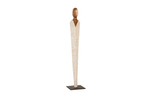 Phillips Collection Vested Female Sculpture - Elegant Contemporary Accent for Modern Interiors and Serene Spaces Medium, Chamcha, Natural, White, Gold TH80094