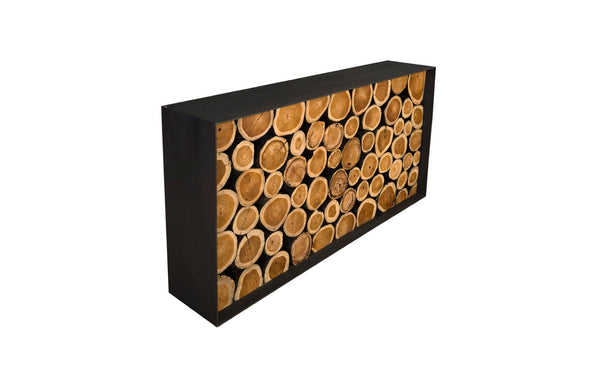 Phillips Collection Boscage Console Table - Modern-Organic Iron Frame with Unique Chamcha Wood Top for Stylish Entryway TH81394