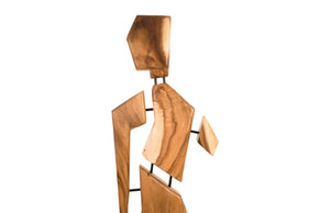 Phillips Collection Jack Wood Sculpture - Handcrafted Acacia Art Piece with Iron Base, Modern Design for Any Space TH81405