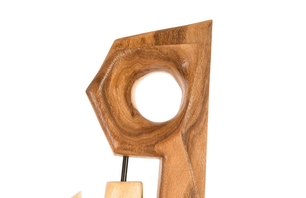 Phillips Collection Jill Wood Sculpture – Handcrafted Acacia Art Piece on Iron Base, Modern Design for Home & Office Decor TH81406