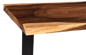 Phillips Collection Iron Frame Bar Table - Handcrafted Chamcha Wood & Sturdy Iron Base for Modern Rustic Interiors TH81409