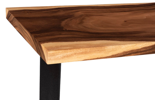 Phillips Collection Iron Frame Bar Table - Handcrafted Chamcha Wood & Sturdy Iron Base for Modern Rustic Interiors TH81409