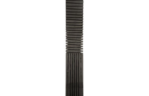 Phillips Collection Black Charred Wood Column Sculpture Tall Hand Carved Organic Modern Floor Art TH82414