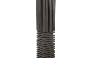 Phillips Collection Black Charred Wood Column Sculpture Tall Hand Carved Organic Modern Floor Art TH82414