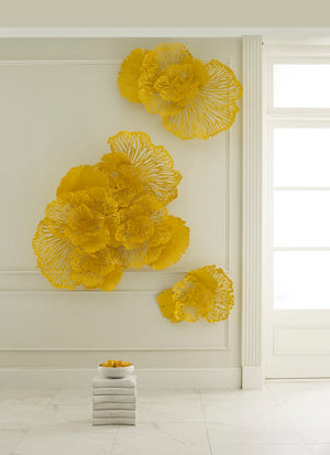 Phillips Collection Flower Wall Art Sculpture - Intricate Filigree Design for Modern Organic Home Decor, 18 Inches Large, Dandelion, Metal TH83079