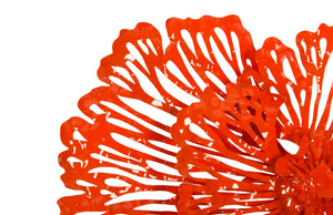 Phillips Collection Flower Wall Art Sculpture - Intricate Filigree Design for Modern Organic Home Decor, 18 Inches Small, Coral, Metal TH83080