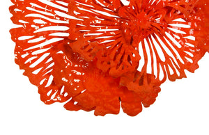 Phillips Collection Flower Wall Art Sculpture - Intricate Filigree Design for Modern Organic Home Decor, 18 Inches Small, Coral, Metal TH83080
