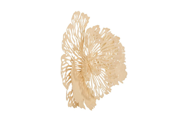Phillips Collection Flower Wall Art Sculpture - Intricate Filigree Design for Modern Organic Home Decor, 18 Inches Small, Ivory, Metal TH83083
