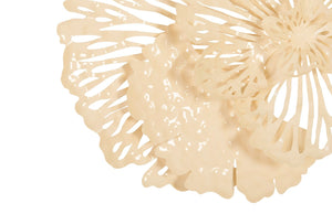 Phillips Collection Flower Wall Art Sculpture - Intricate Filigree Design for Modern Organic Home Decor, 18 Inches Small, Ivory, Metal TH83083