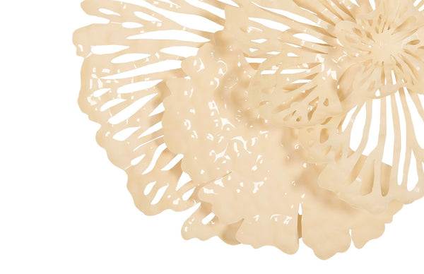 Phillips Collection Flower Wall Art Sculpture - Intricate Filigree Design for Modern Organic Home Decor, 18 Inches Small, Ivory, Metal TH83083