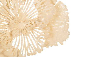 Phillips Collection Flower Wall Art Sculpture - Intricate Filigree Design for Modern Organic Home Decor, 18 Inches Small, Ivory, Metal TH83083